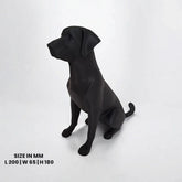 3D Printed Labrador Sitting Dog Miniature Figurine | Black