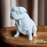 3D Printed Pug Sitting Dog Miniature Figurine | White