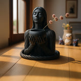 black lady 3D plant pot for living room