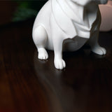3D Printed Pug Sitting Dog Miniature Figurine | White