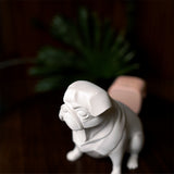 3D Printed Pug Sitting Dog Miniature Figurine | White