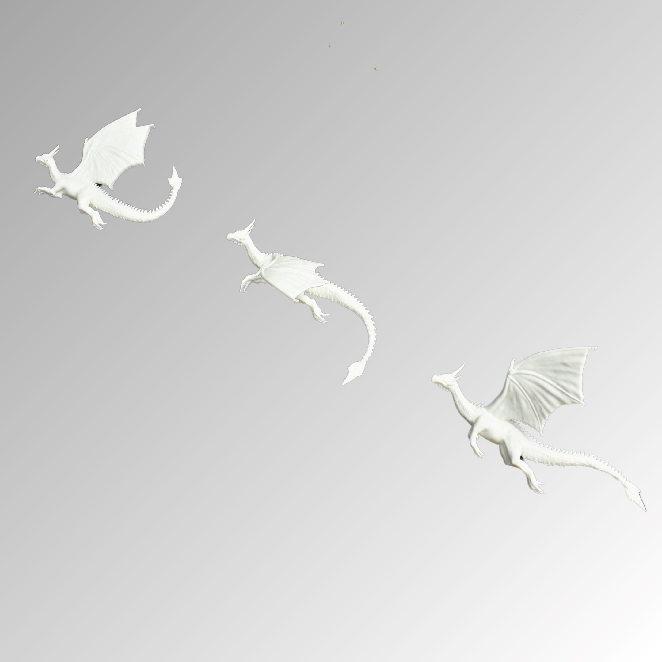 Game of Thrones Inspired Flying Dragons 3D Wall Art - Set of 3