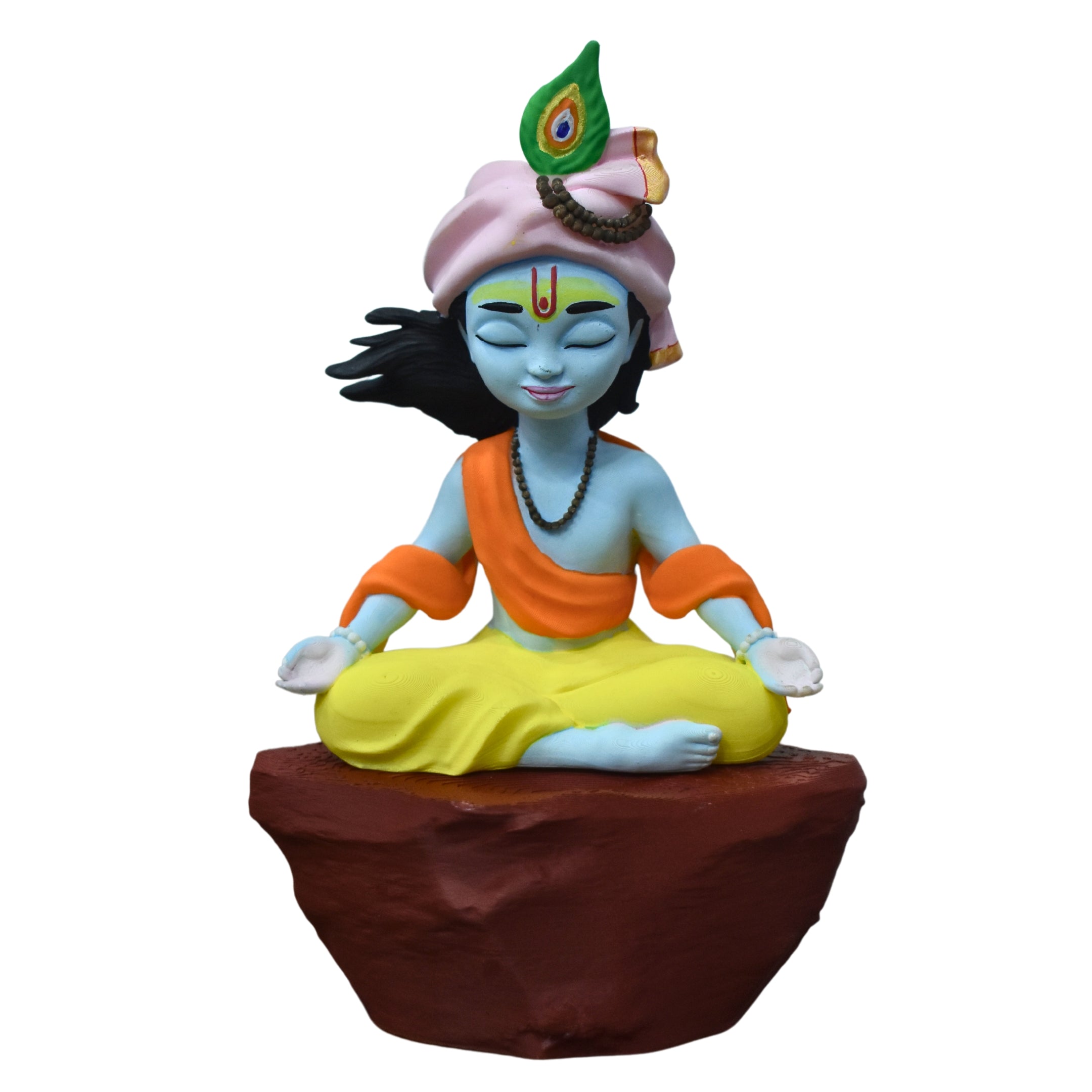 Krishna Idol in Meditation Pose | Krishna in Dhyan Mudra | Perfect for Home Décor, Desk, and Car Dashboard | Spiritual Gift for Meditation Enthusiasts