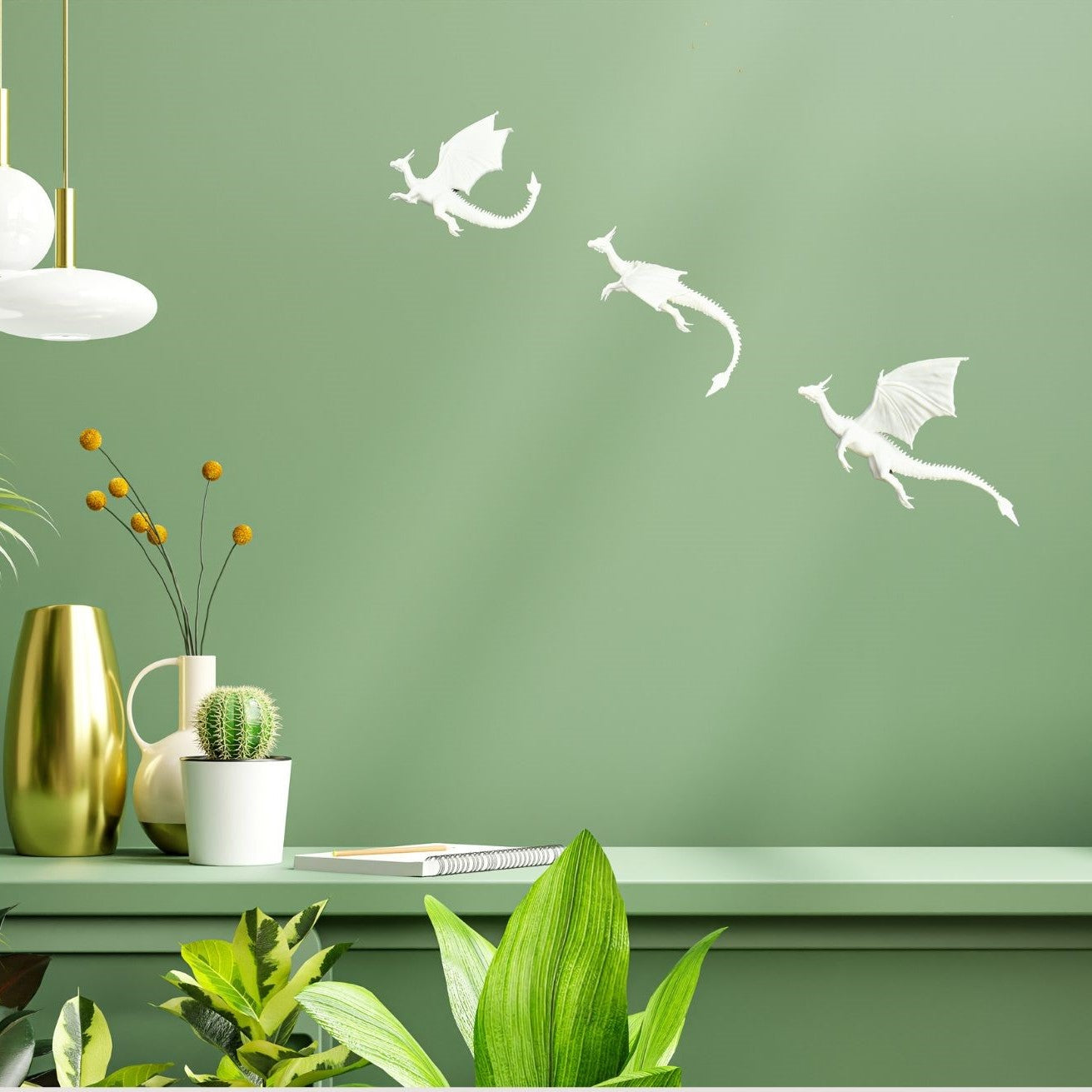 Game of Thrones Inspired Flying Dragons 3D Wall Art - Set of 3