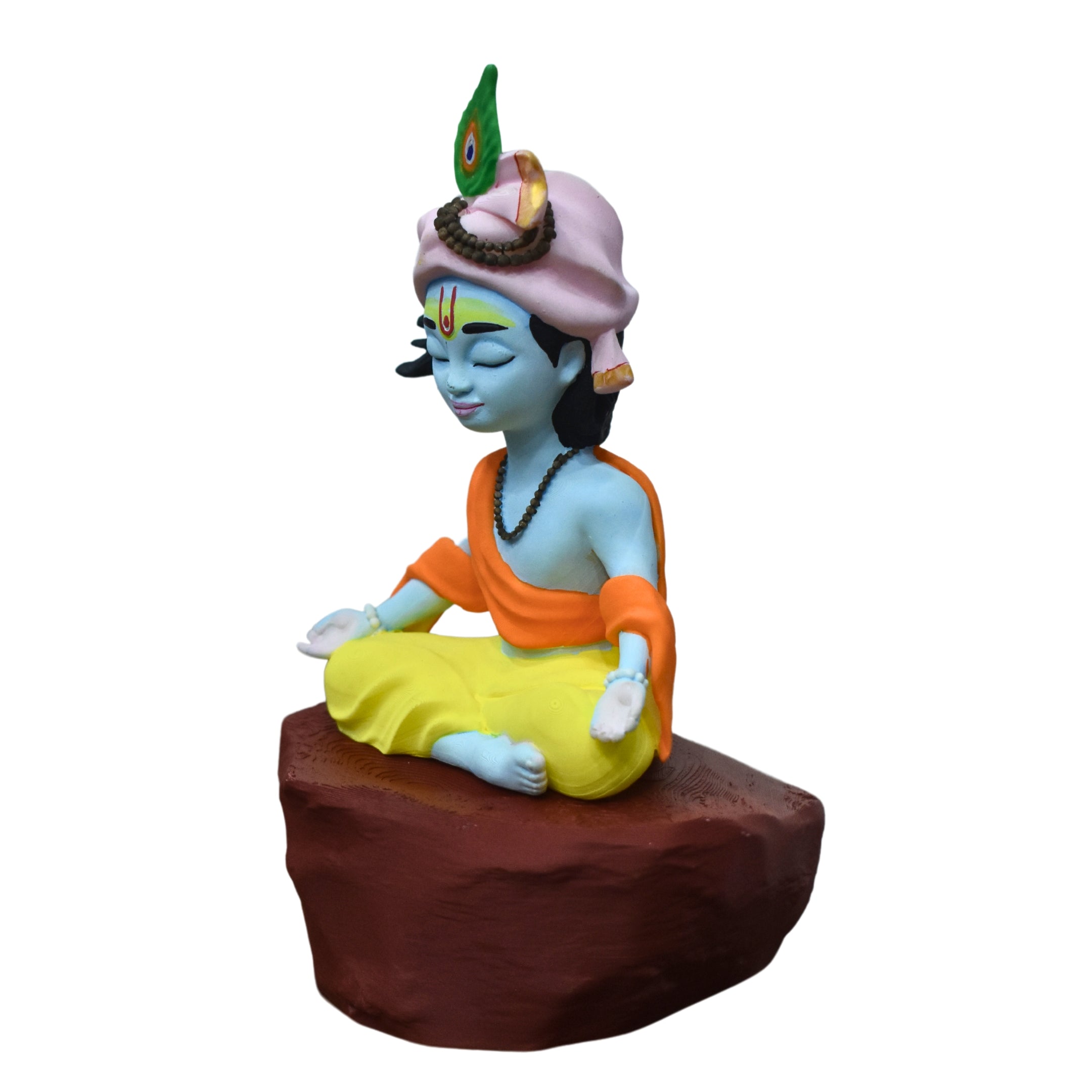 Krishna Idol in Meditation Pose | Krishna in Dhyan Mudra | Perfect for Home Décor, Desk, and Car Dashboard | Spiritual Gift for Meditation Enthusiasts