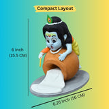 Child Krishna Idol with Matki of Butter | Detailed Miniature of Laddu Gopal | Perfect for Home Décor, Desk, and Car Dashboard | Spiritual Gift for Devotees