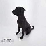 3D Printed Labrador Sitting Dog Miniature Figurine | Black