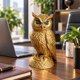 Gold Plated Lakshmi Owl Idol for Home & Office | Vastu Gift for Wealth & Good Luck