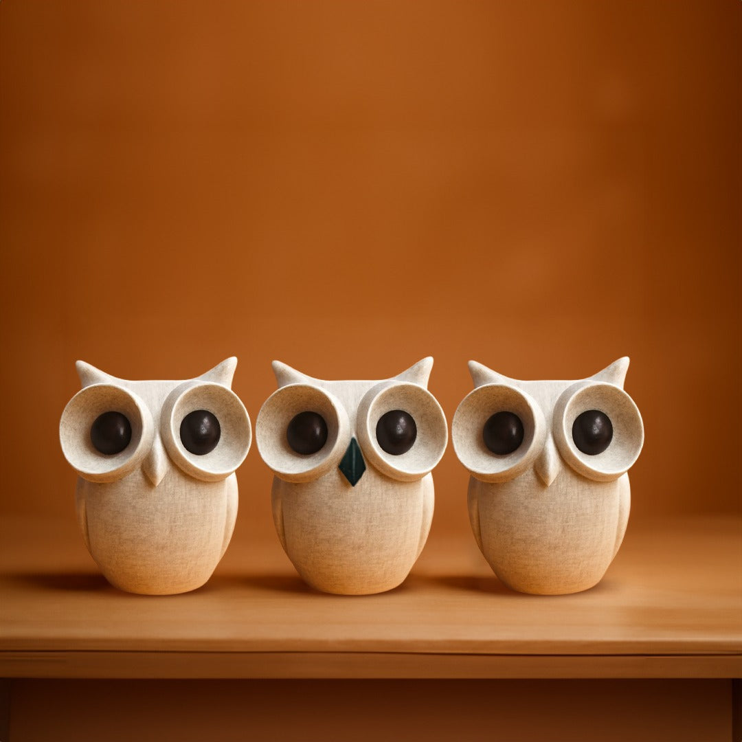 Goddess Lakshmi Owl Idol - Set of 3