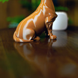 3D Printed Dachshund Sitting Dog Miniature Figurine | Brown
