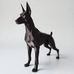 3D Printed Dobermann Standing Dog Miniature Figurine | Black