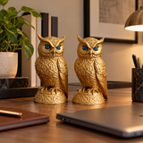 Gold Plated Lakshmi Owl Idol for Home & Office | Vastu Gift for Wealth & Good Luck