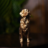 3D Printed Golden Retriever Sitting Dog Miniature Figurine | Gold