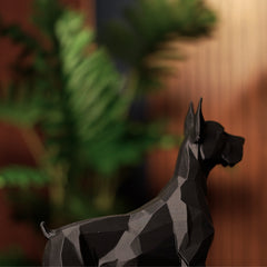 3D Printed Great Dane Standing Dog Miniature Figurine | Black