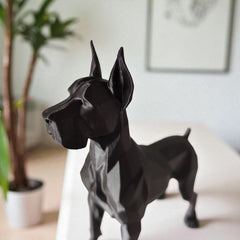3D Printed Great Dane Standing Dog Miniature Figurine | Black