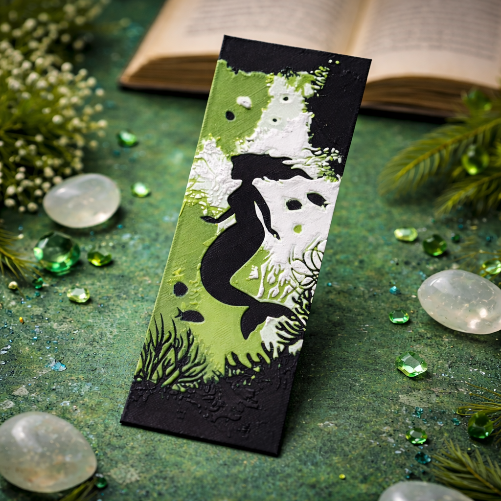 Green Mermaid Bookmark – Ocean Fantasy Book Accessory | Premium 3D Bookmarker