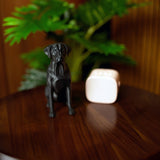 3D Printed Labrador Sitting Dog Miniature Figurine | Black