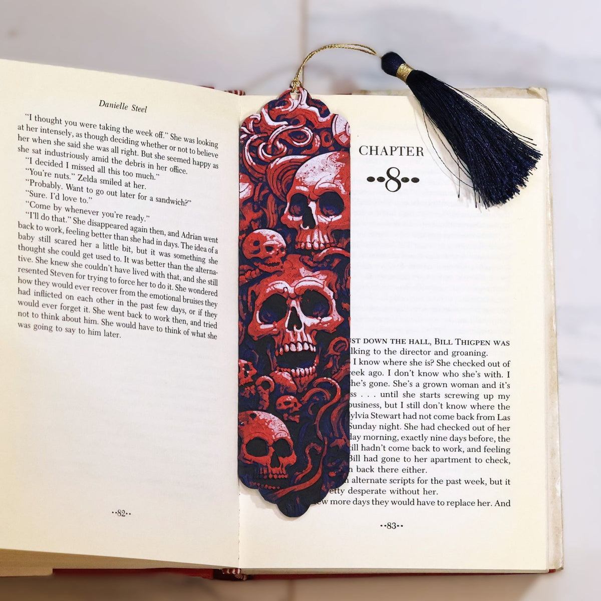 Magenta Skullture Bookmark