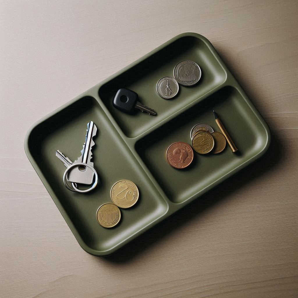 Quantum Legends Key Holder, Tray for Desk Organizer - 3D Printed Army Plate, Perfect for  Storage and Display (Green)