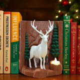 Xmas Deer Bookend with Decorative Tea Light